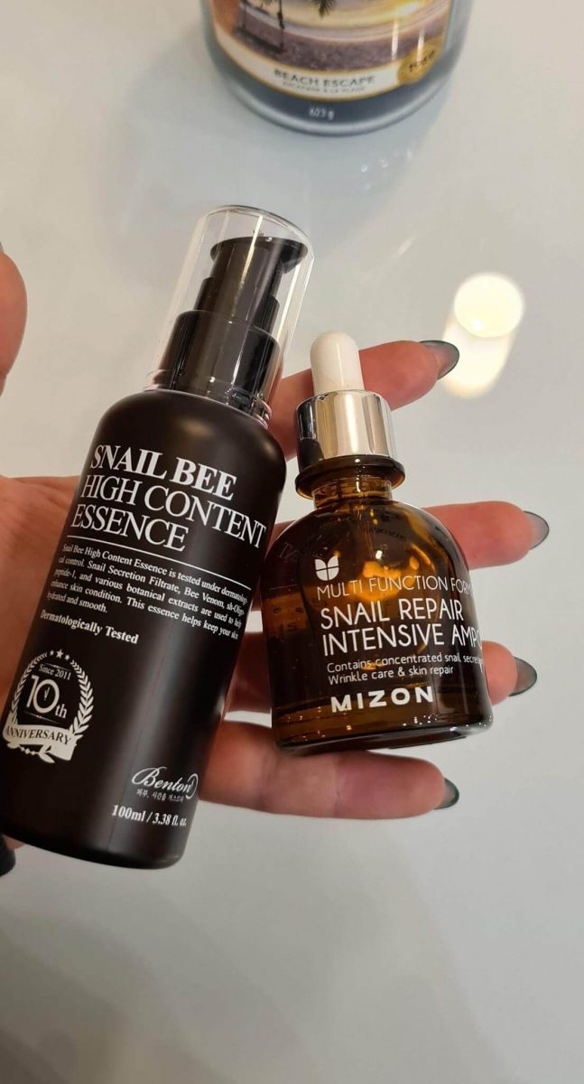 benton snail bee high content essence versus mizon snail repair intensive ampoule