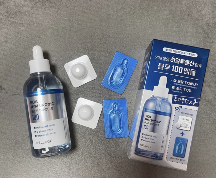 Wellage Real Hyaluronic Blue Ampoule 100 with samples