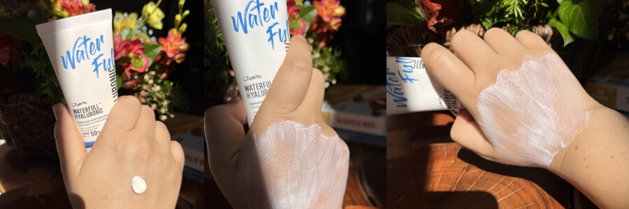 Jumiso Waterfull Hyaluronic Sunscreen texture and cast