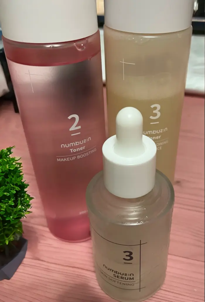 Numbuzin No.3 Skin Softening Serum and numbuzin no 3 toner and numbuzin no 2 toner