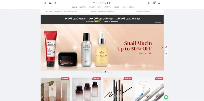 YesStyle Best Websites to Buy Korean Skincare